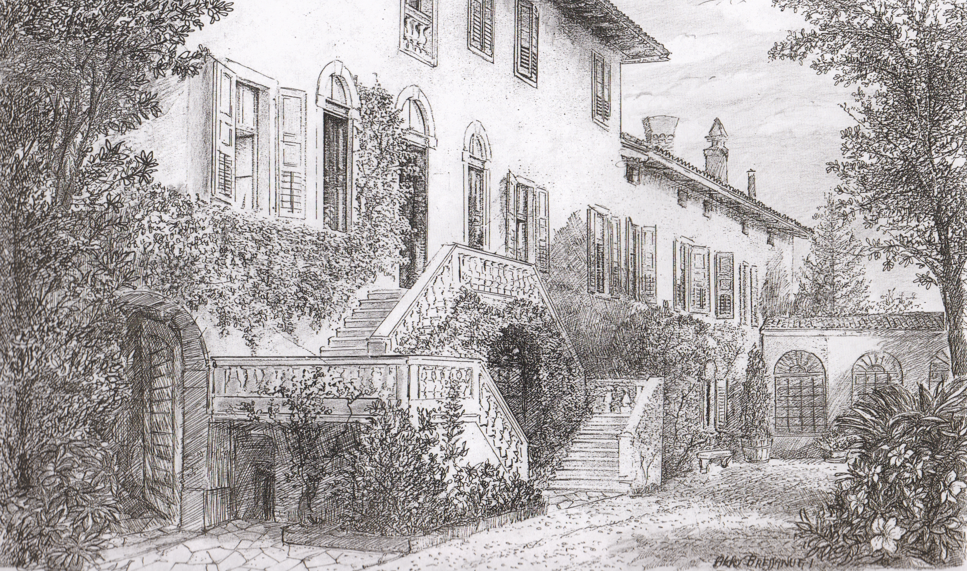 Begliano: Villa Fabris (disegno di A. Bressanutti)
